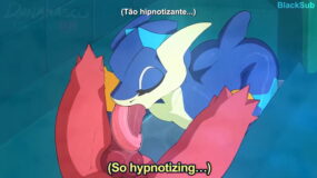 Blaziken and Greninja having college fun